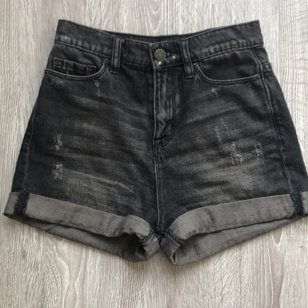 BDG urban outfitters black distressed shorts